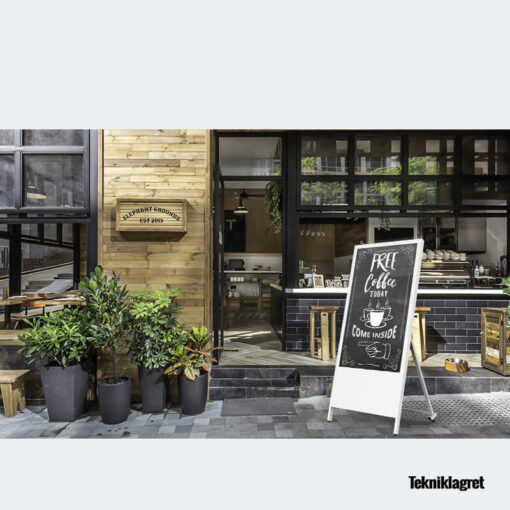 Digital trottoarpratare cafe