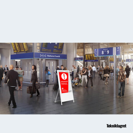 Digital trottoarpratare flygplats