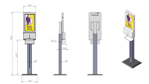 Teknisk spec golvstativ handsprit