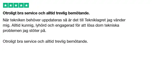 Tekniklagret Trustpilot omdöme