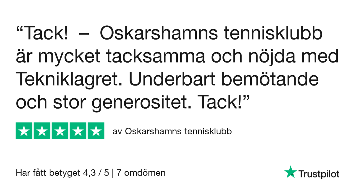Trustpilot review Tekniklagret