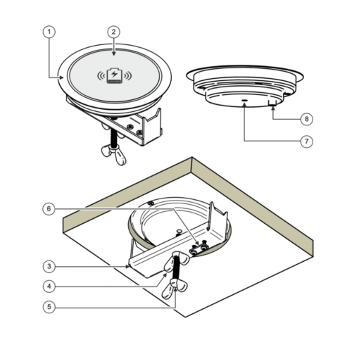 Trådlös laddning Qi Kramer inbyggnad