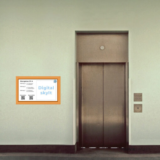 Digital skyltning trapphus inkapsling hiss Tekniklagret