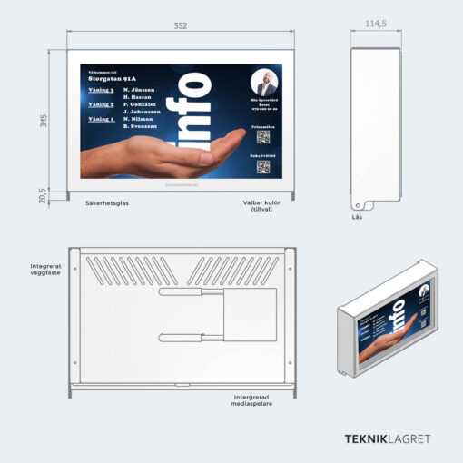 Digital skyltning trapphus inkapsling Tekniklagret