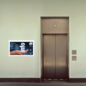 Digital skyltning trapphus inkapsling hiss Tekniklagret